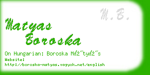 matyas boroska business card